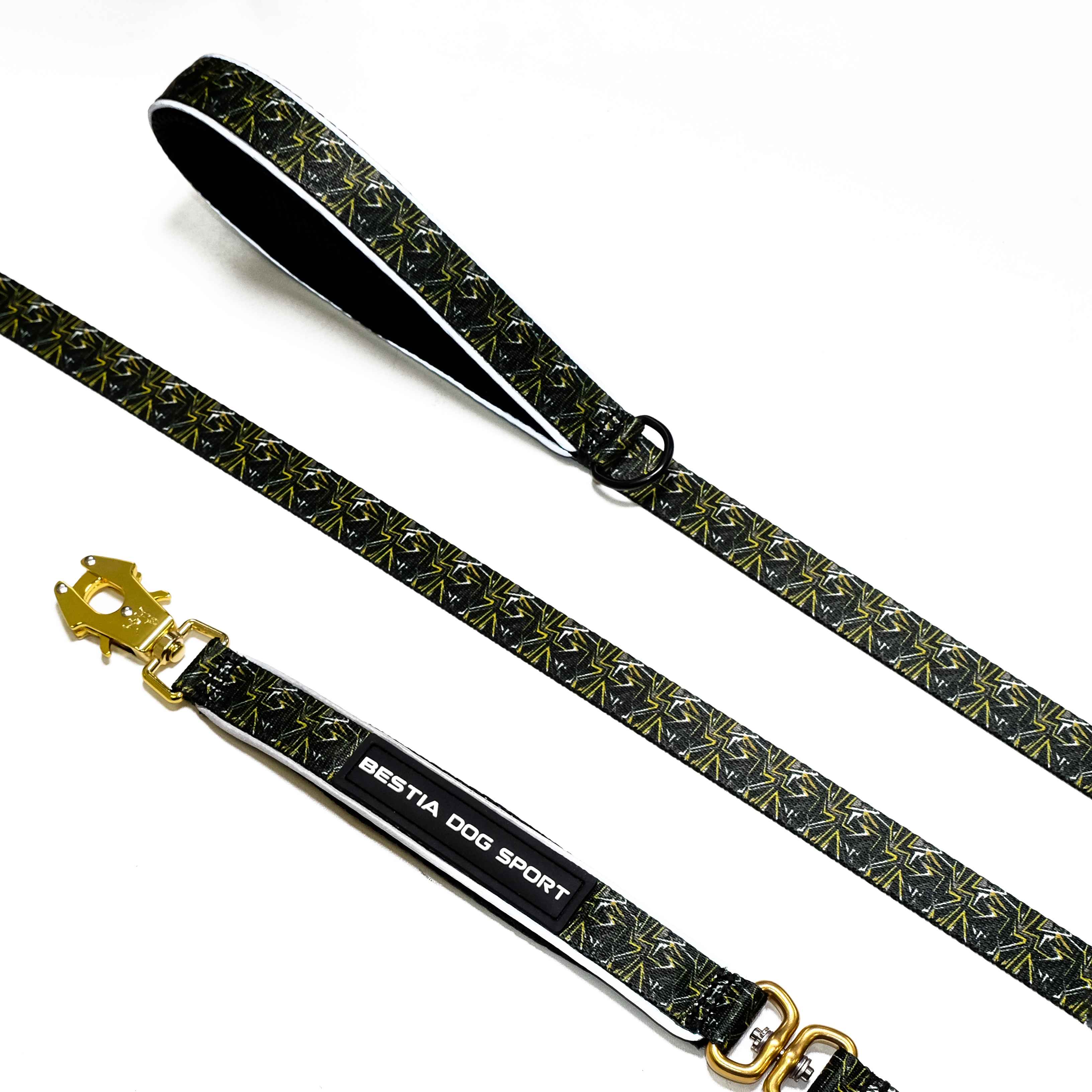BESTIA DOG SPORT GripPro Leash Gold Print-0