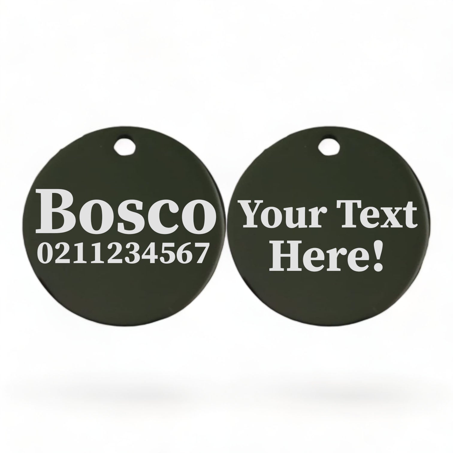 Custom Text Round | Mirror Stainless | Cat & Dog ID Pet Tag