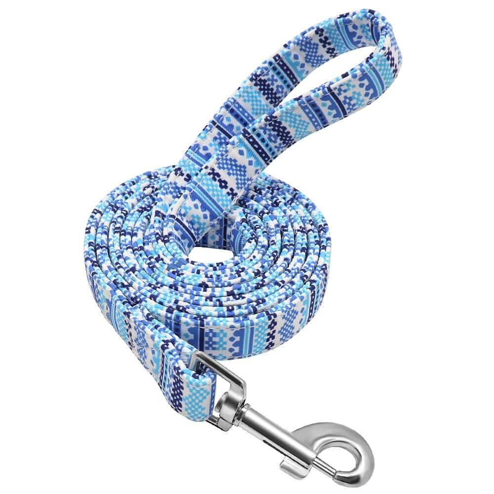 ⭐️Purr. Meow. Woof.⭐️ - Art Deco Dog Lead - Blue