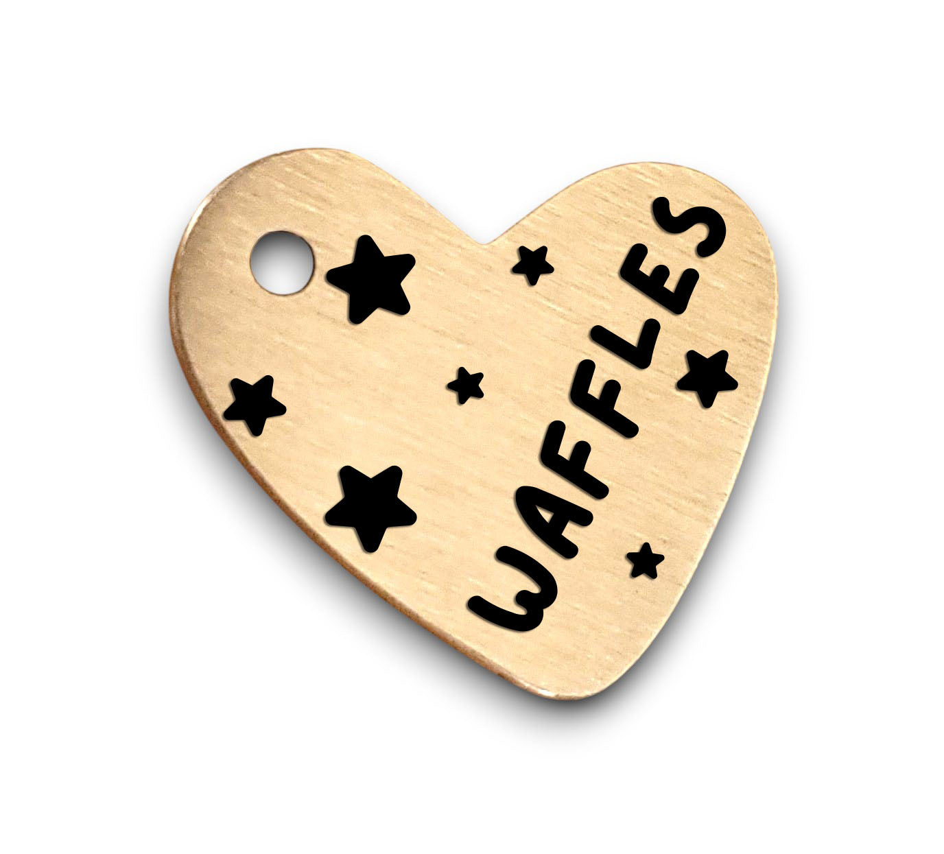 ⭐️Purr. Meow. Woof.⭐️ - Asymmetrical Heart | Bespoke Brass | Cat & Dog Pet ID Tag - Stars