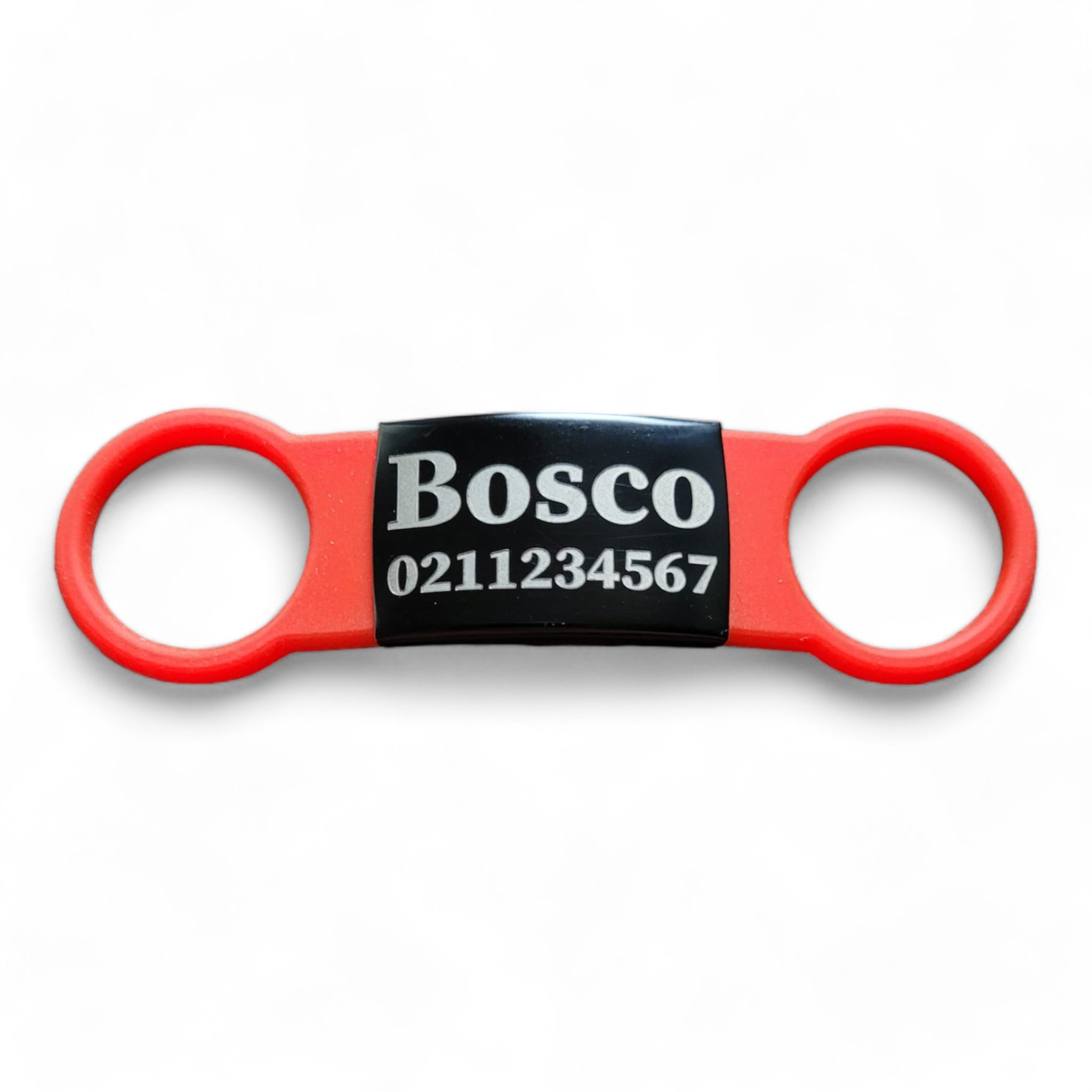 ⭐️Purr. Meow. Woof.⭐️ - Collar ID Name & Number Cat & Dog ID Pet Tag - Large (Dog) / Black / Red