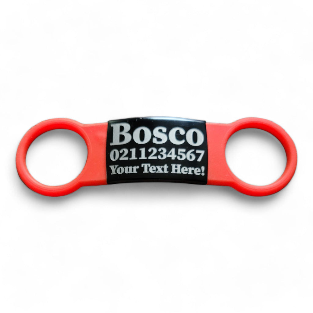 ⭐️Purr. Meow. Woof.⭐️ - Collar ID Name, Number & Custom Text Cat & Dog ID Pet Tag - Small (Cat) / Silver / LightPink