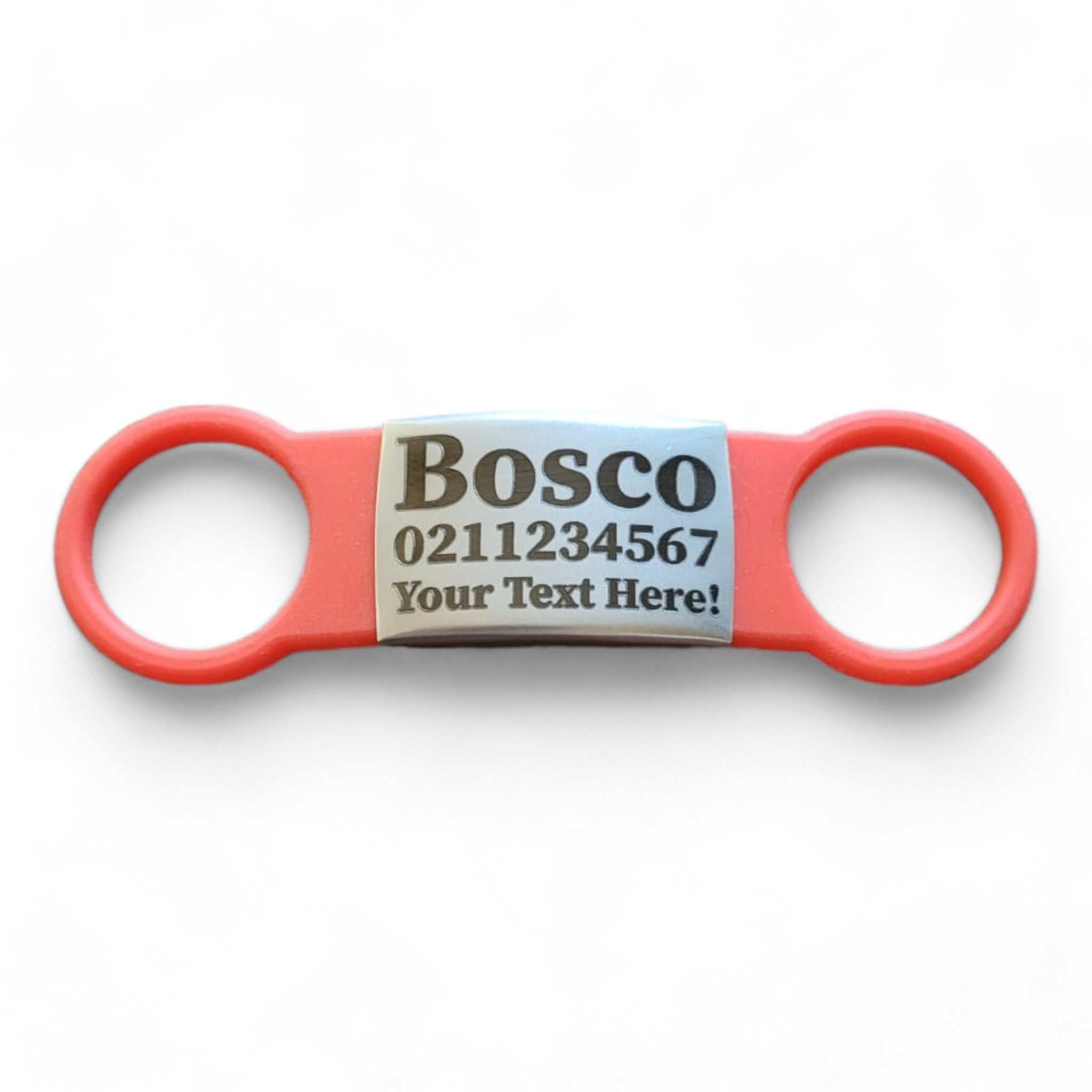 ⭐️Purr. Meow. Woof.⭐️ - Collar ID Name, Number & Custom Text Cat & Dog ID Pet Tag - Small (Cat) / Silver / LightPink