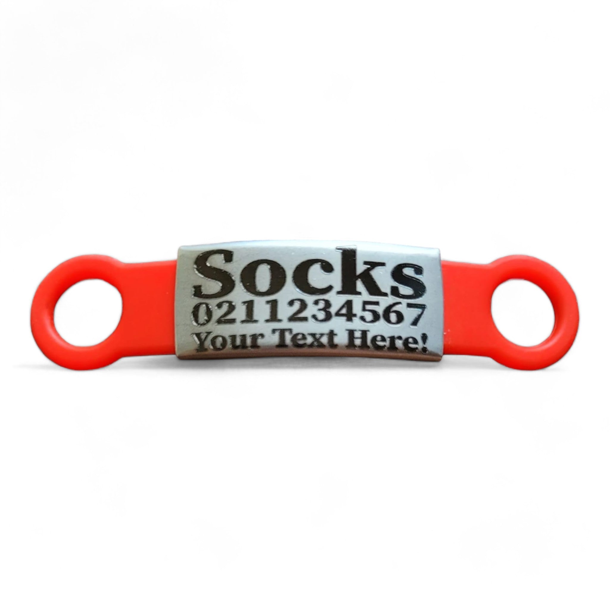 ⭐️Purr. Meow. Woof.⭐️ - Collar ID Name, Number & Custom Text Cat & Dog ID Pet Tag - Small (Cat) / Silver / Red