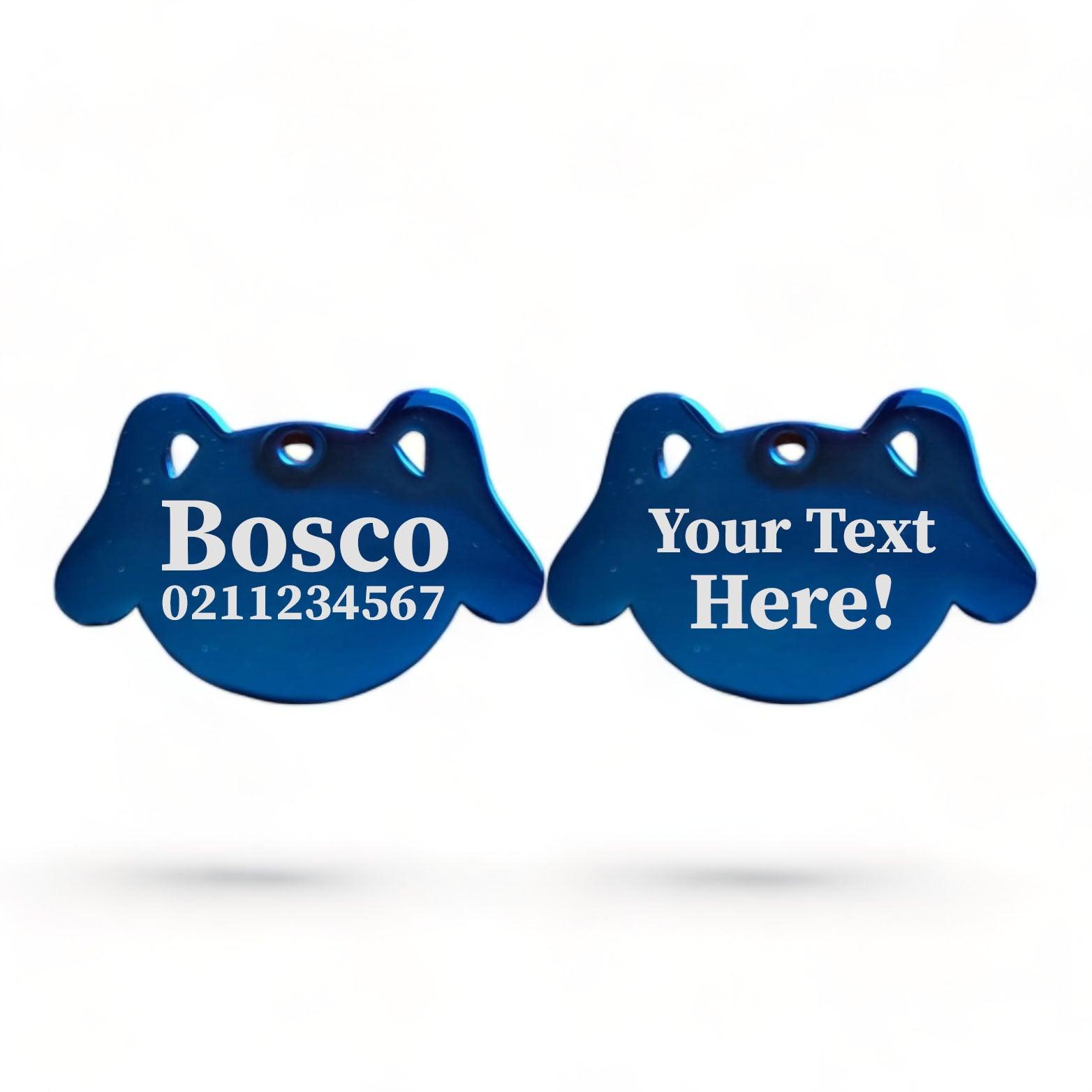⭐️Purr. Meow. Woof.⭐️ - Custom Text Dog | Mirror Stainless | Dog ID Pet Tag - MidnightBlue