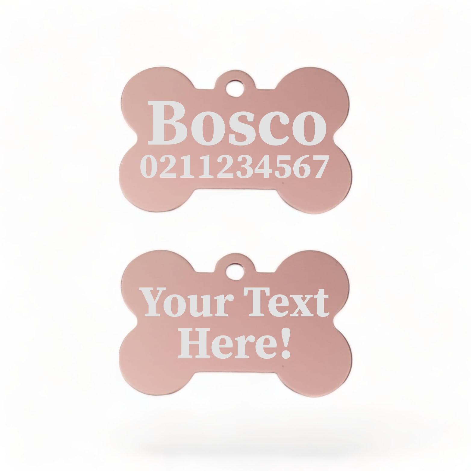 ⭐️Purr. Meow. Woof.⭐️ - Custom Text | Bone Aluminium | Dog ID Pet Tag - LightPink