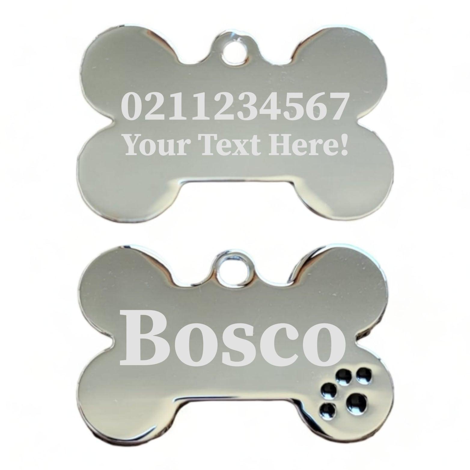 ⭐️Purr. Meow. Woof.⭐️ - Custom Text | Dot Paw Bone | Dog ID Pet Tag - Black