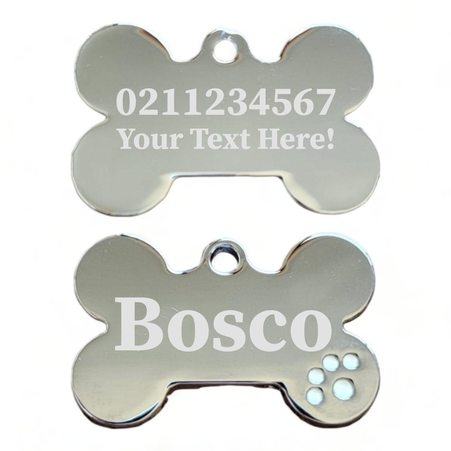 ⭐️Purr. Meow. Woof.⭐️ - Custom Text | Dot Paw Bone | Dog ID Pet Tag - White