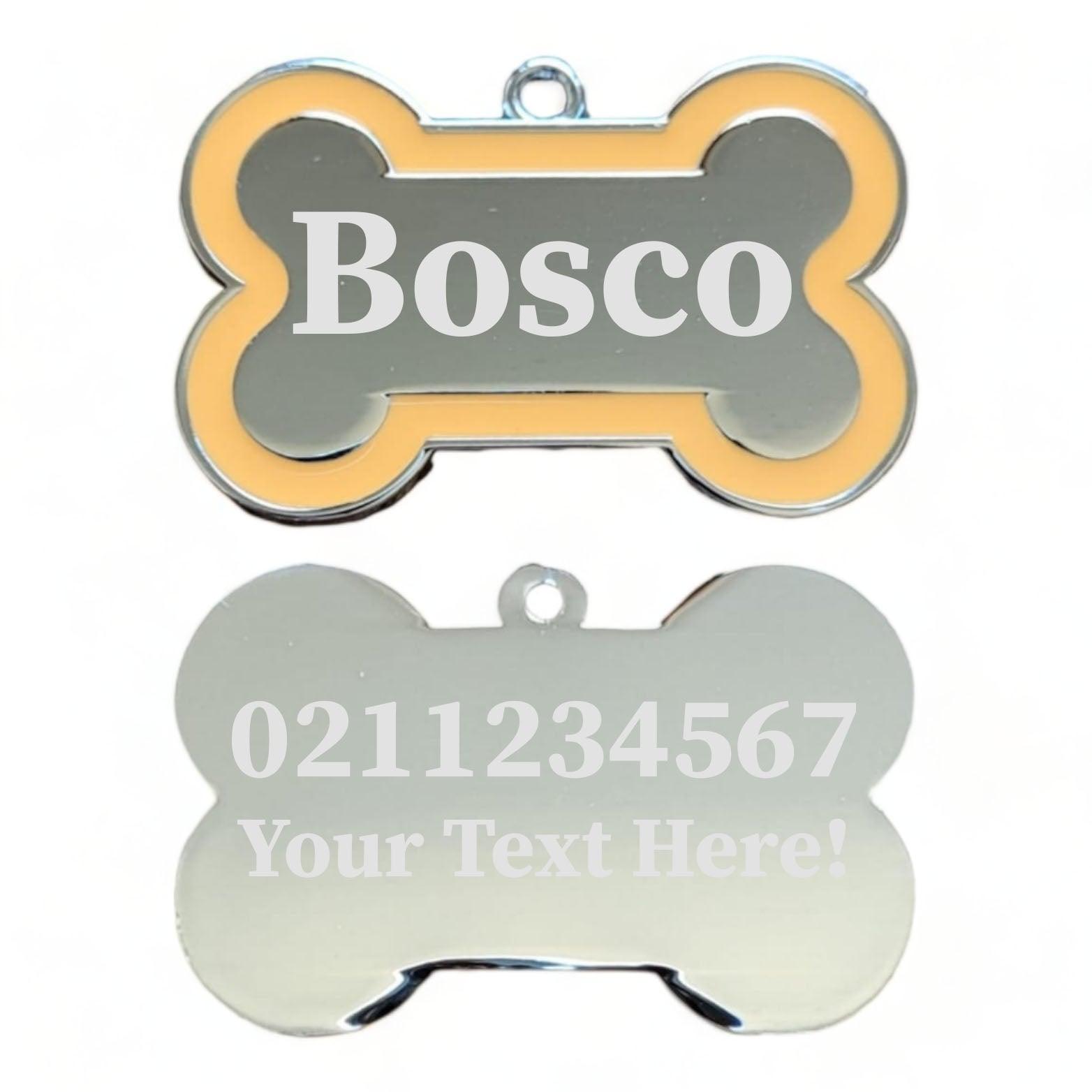 ⭐️Purr. Meow. Woof.⭐️ - Custom Text | Outline Bone | Dog ID Pet Tag - Orange
