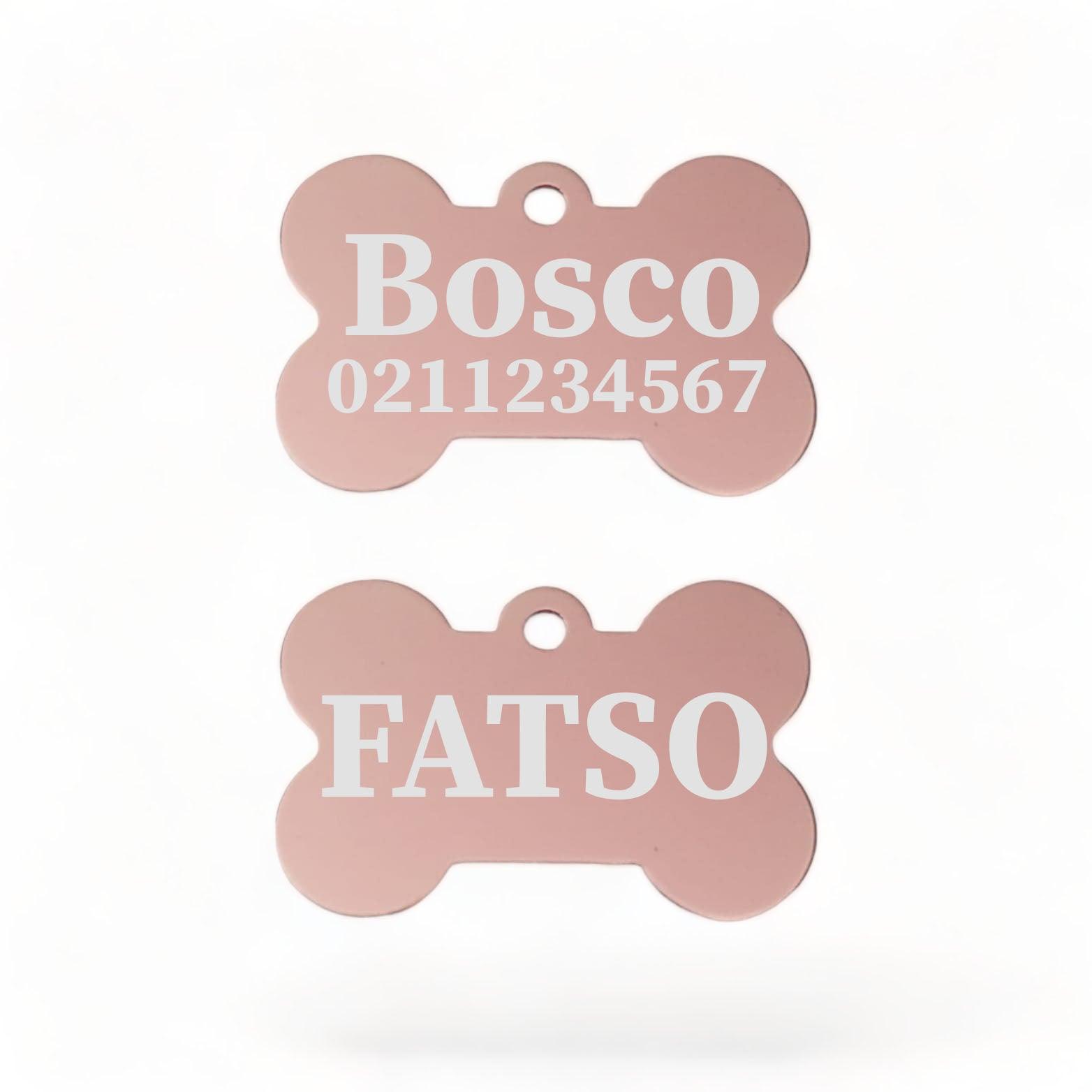 ⭐️Purr. Meow. Woof.⭐️ - FATSO | Bone Aluminium | Dog ID Pet Tag - LightPink