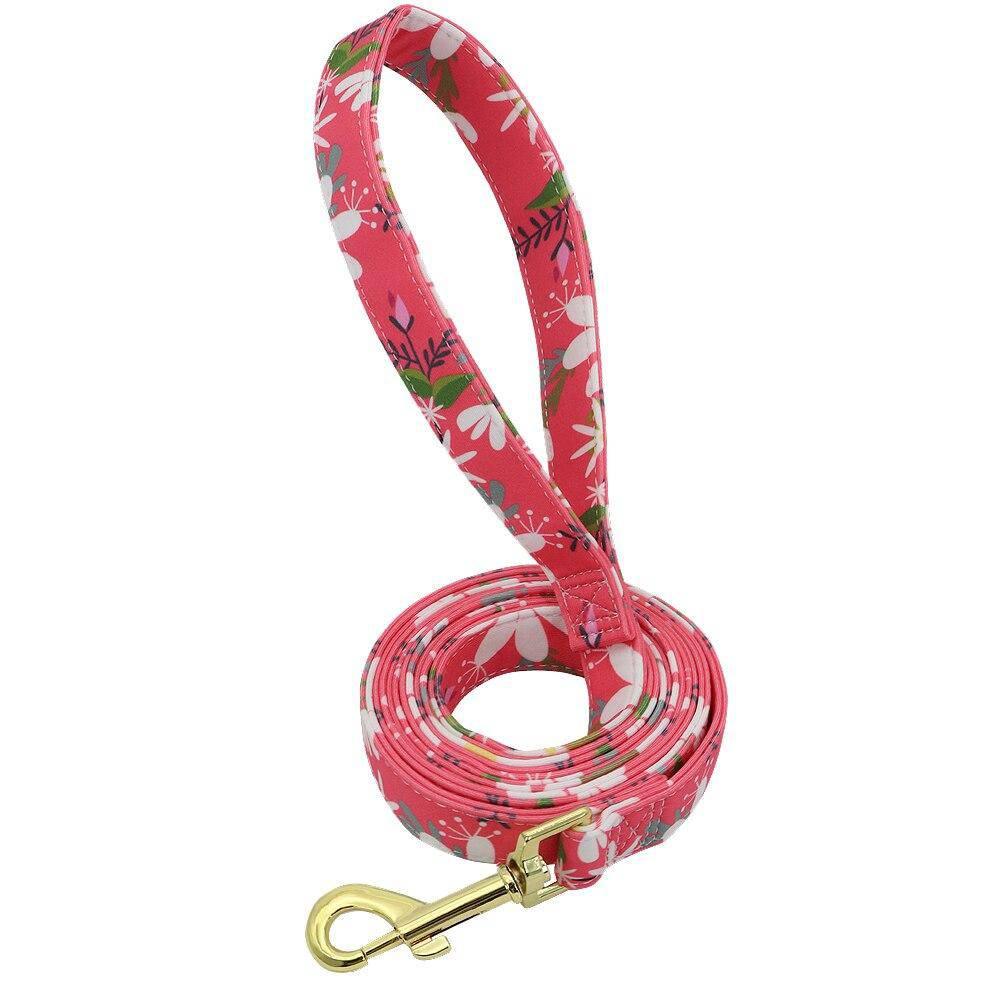 ⭐️Purr. Meow. Woof.⭐️ - Flower Design Dog Lead - LightCoral