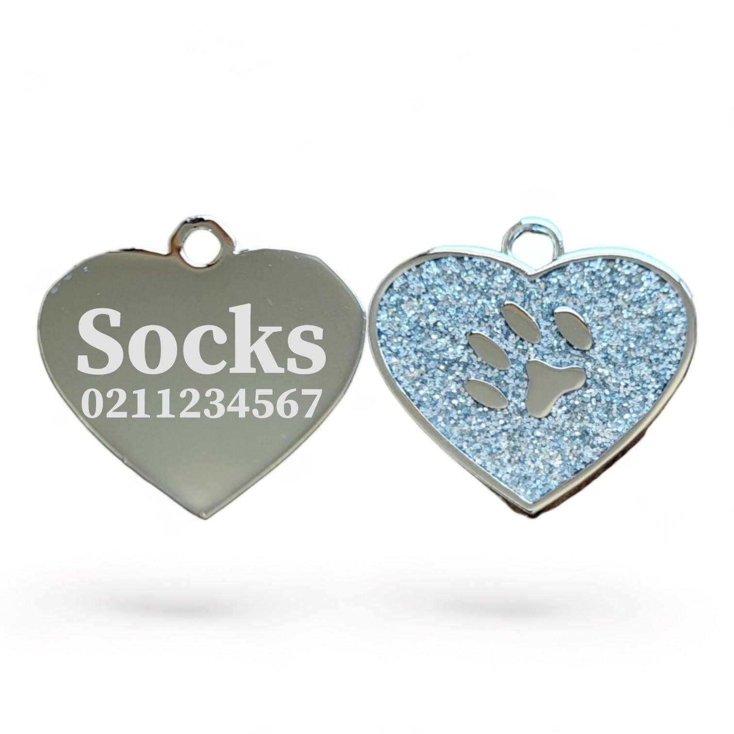 ⭐️Purr. Meow. Woof.⭐️ - Heart Paw Print Cat & Dog ID Pet Tag - White