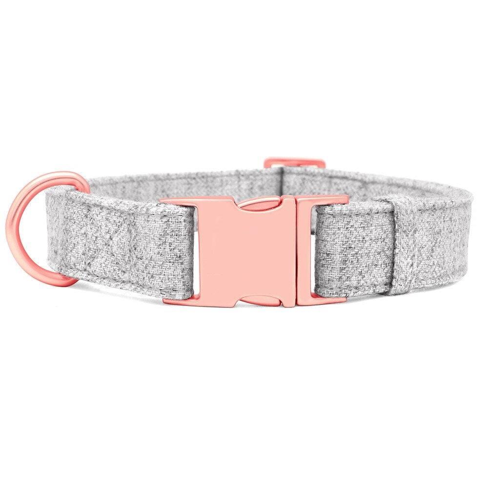 ⭐️Purr. Meow. Woof.⭐️ - Hemp Boutique Dog Collar - LightGray / S / No