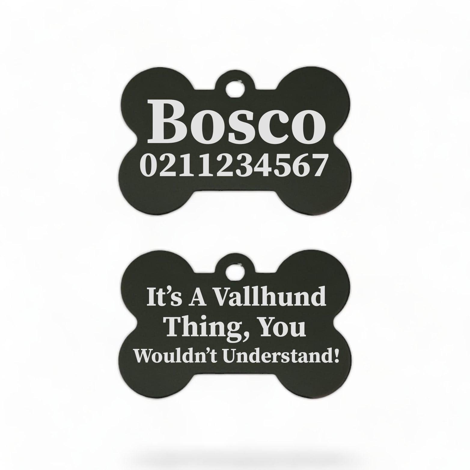 ⭐️Purr. Meow. Woof.⭐️ - It's a ... Breed Thing, You Wouldn't Understand | Bone Aluminium | Dog ID Pet Tag - Black