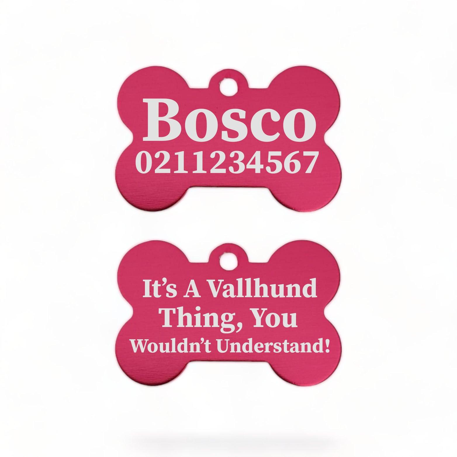 ⭐️Purr. Meow. Woof.⭐️ - It's a ... Breed Thing, You Wouldn't Understand | Bone Aluminium | Dog ID Pet Tag - DeepPink
