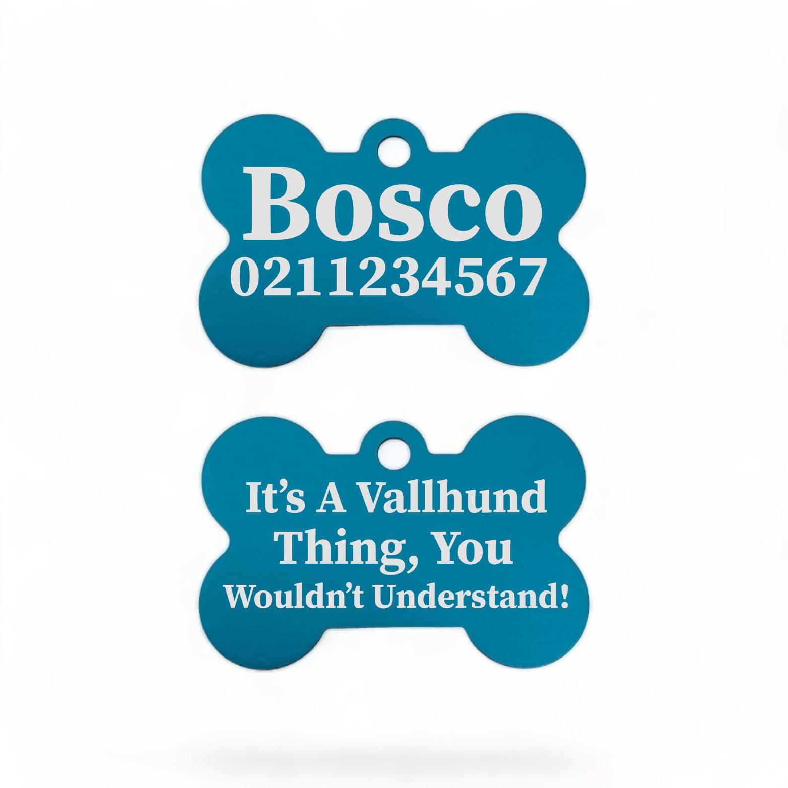 ⭐️Purr. Meow. Woof.⭐️ - It's a ... Breed Thing, You Wouldn't Understand | Bone Aluminium | Dog ID Pet Tag - DodgerBlue