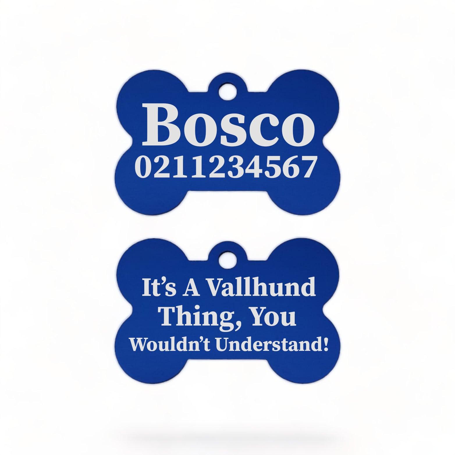 ⭐️Purr. Meow. Woof.⭐️ - It's a ... Breed Thing, You Wouldn't Understand | Bone Aluminium | Dog ID Pet Tag - RoyalBlue