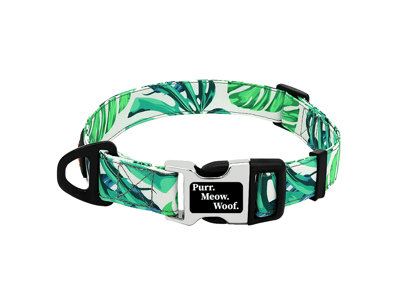 ⭐️Purr. Meow. Woof.⭐️ - Monstera Dog Collar - S / No