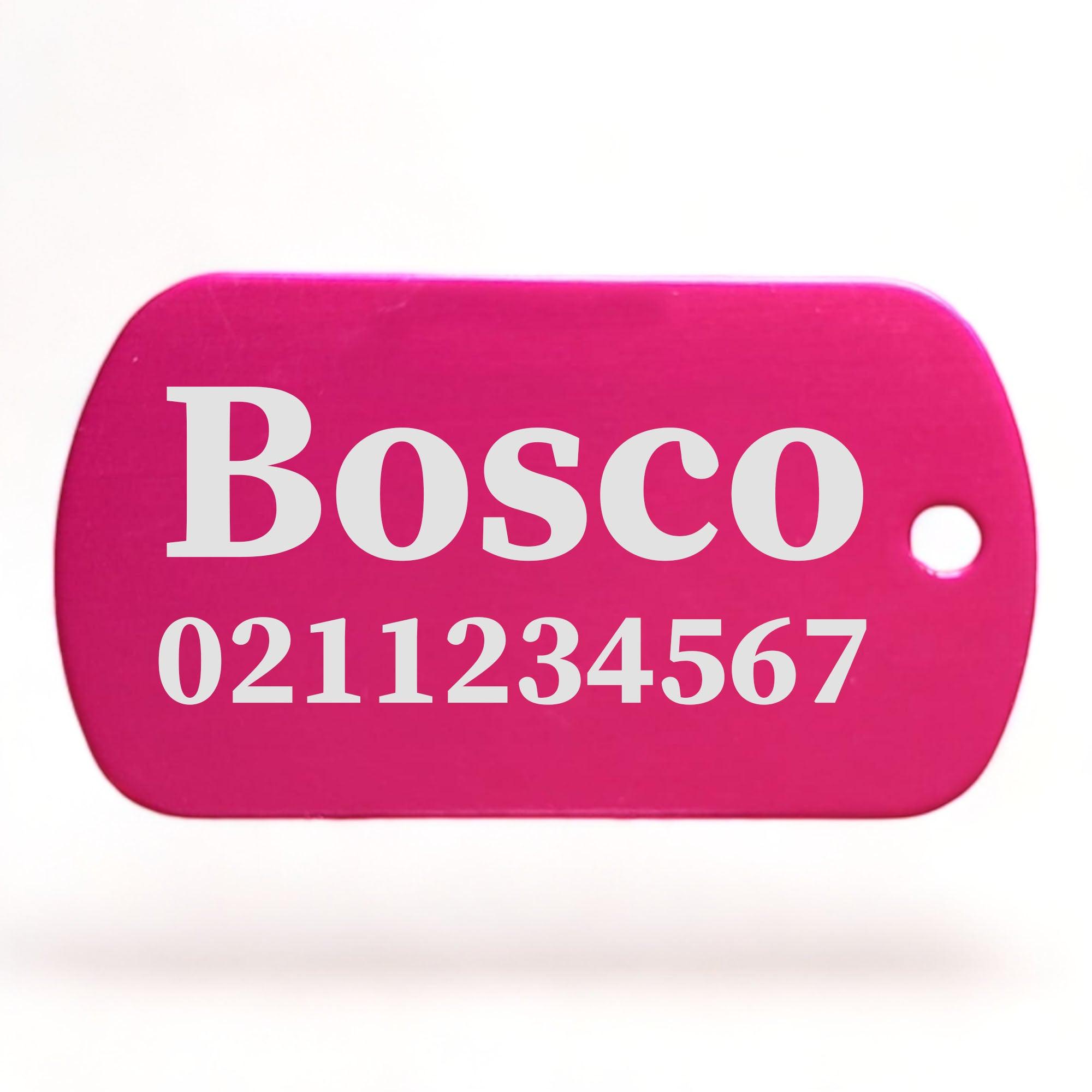 ⭐️Purr. Meow. Woof.⭐️ - Name & Number Front Military Dog ID Pet Tag - DeepPink