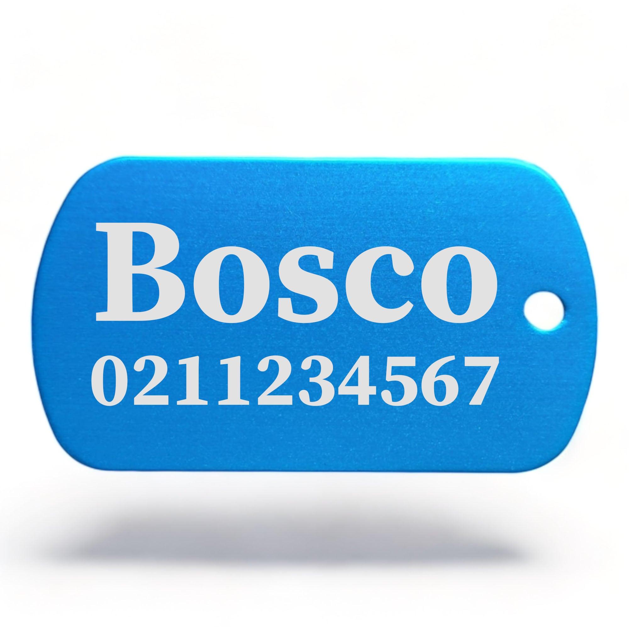 ⭐️Purr. Meow. Woof.⭐️ - Name & Number Front Military Dog ID Pet Tag - DodgerBlue