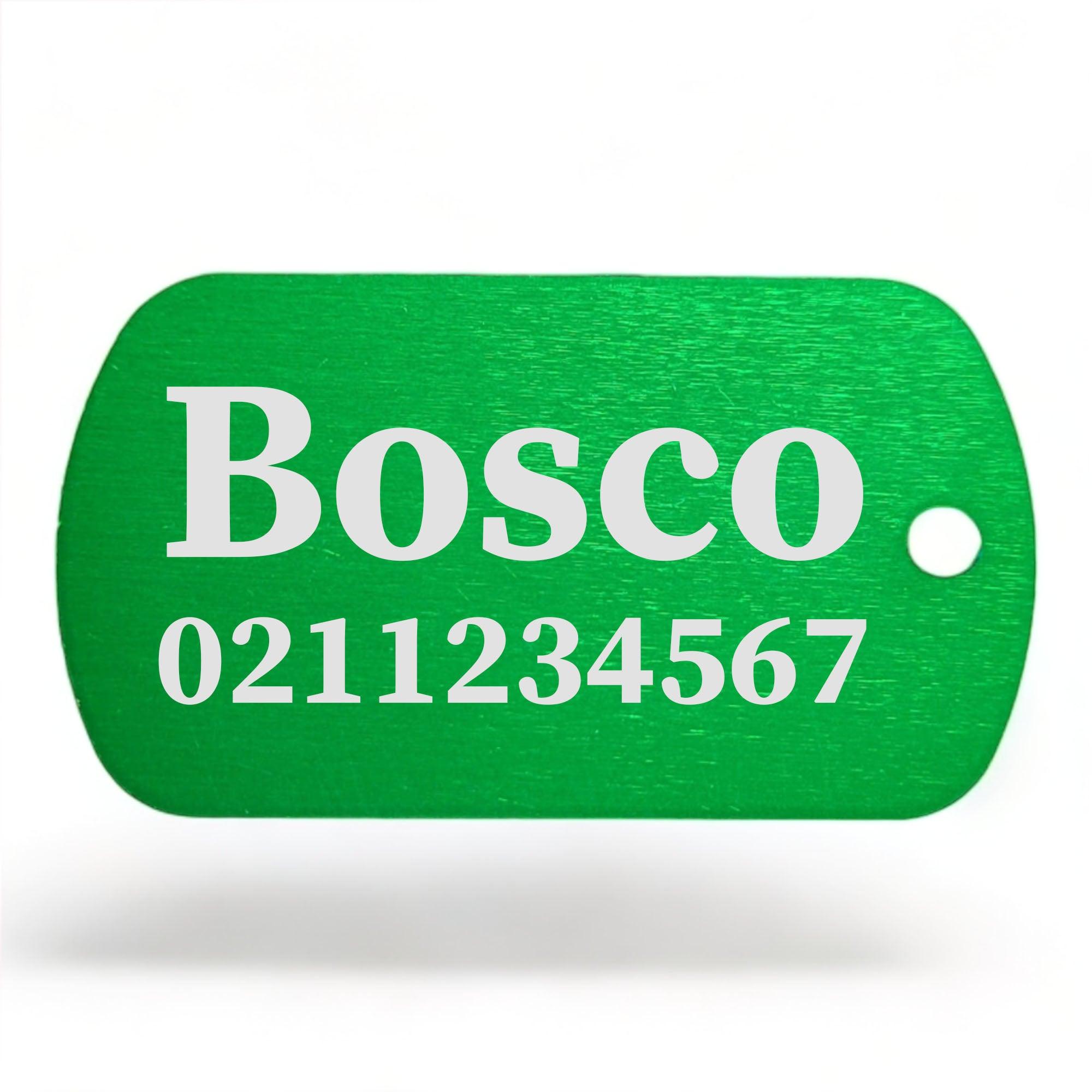 ⭐️Purr. Meow. Woof.⭐️ - Name & Number Front Military Dog ID Pet Tag - MediumSpringGreen