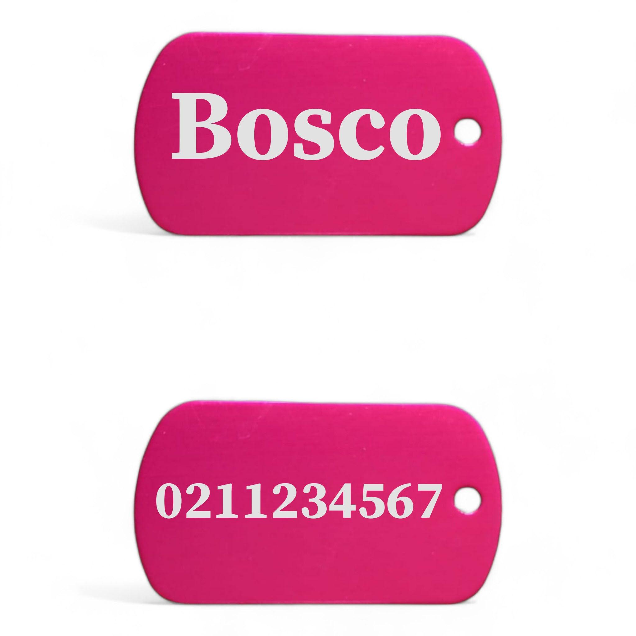 ⭐️Purr. Meow. Woof.⭐️ - Name Front & Number Back Military Dog ID Pet Tag - DeepPink