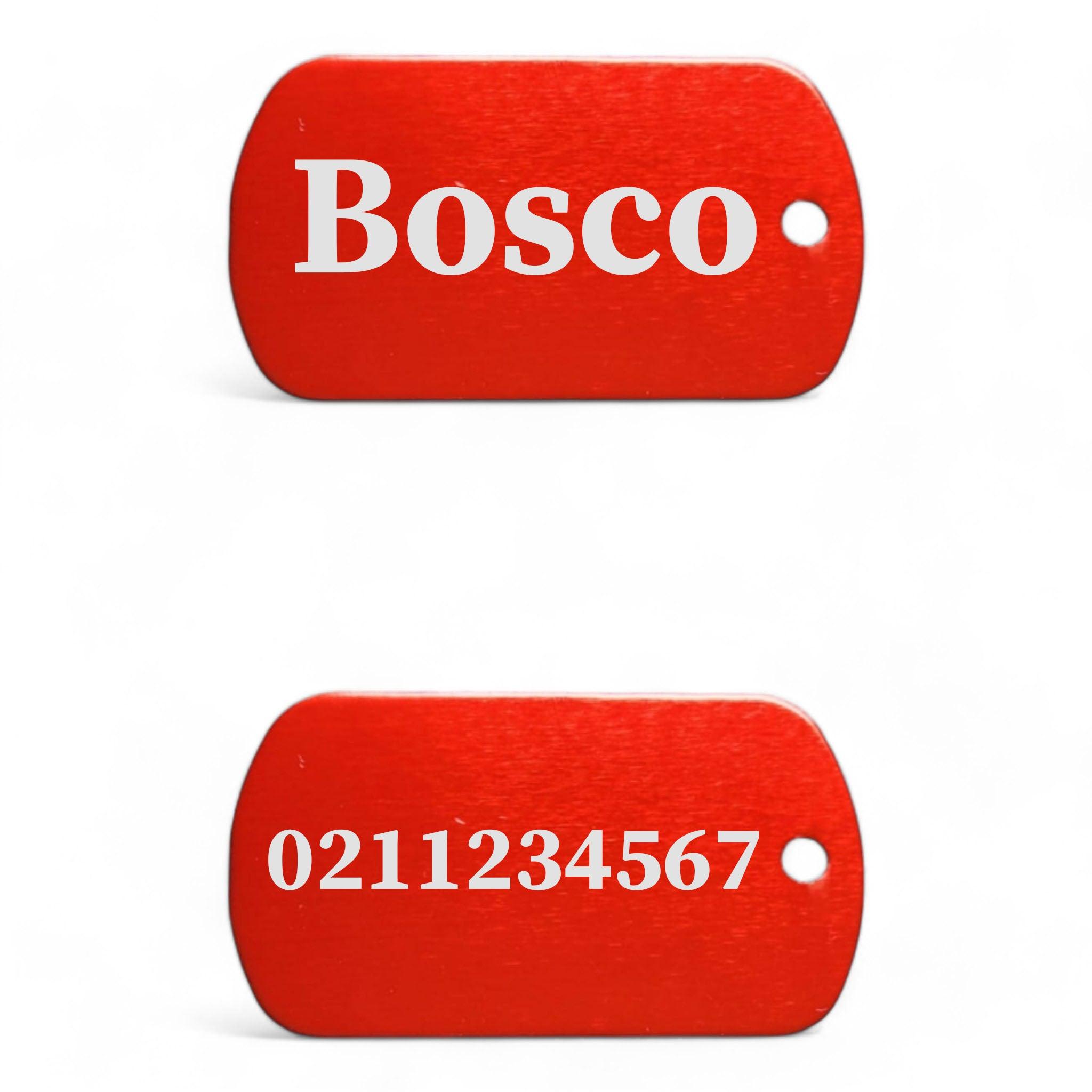 ⭐️Purr. Meow. Woof.⭐️ - Name Front & Number Back Military Dog ID Pet Tag - FireBrick