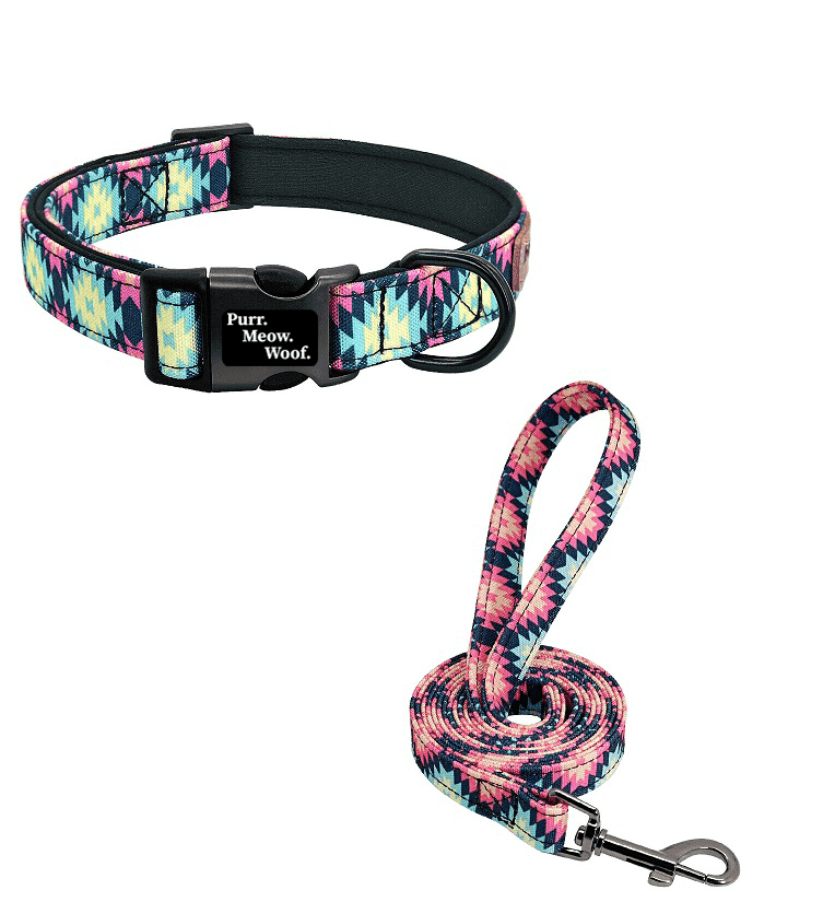 ⭐️Purr. Meow. Woof.⭐️ - Neoprene Dog Collar - S / Blue / Yes!