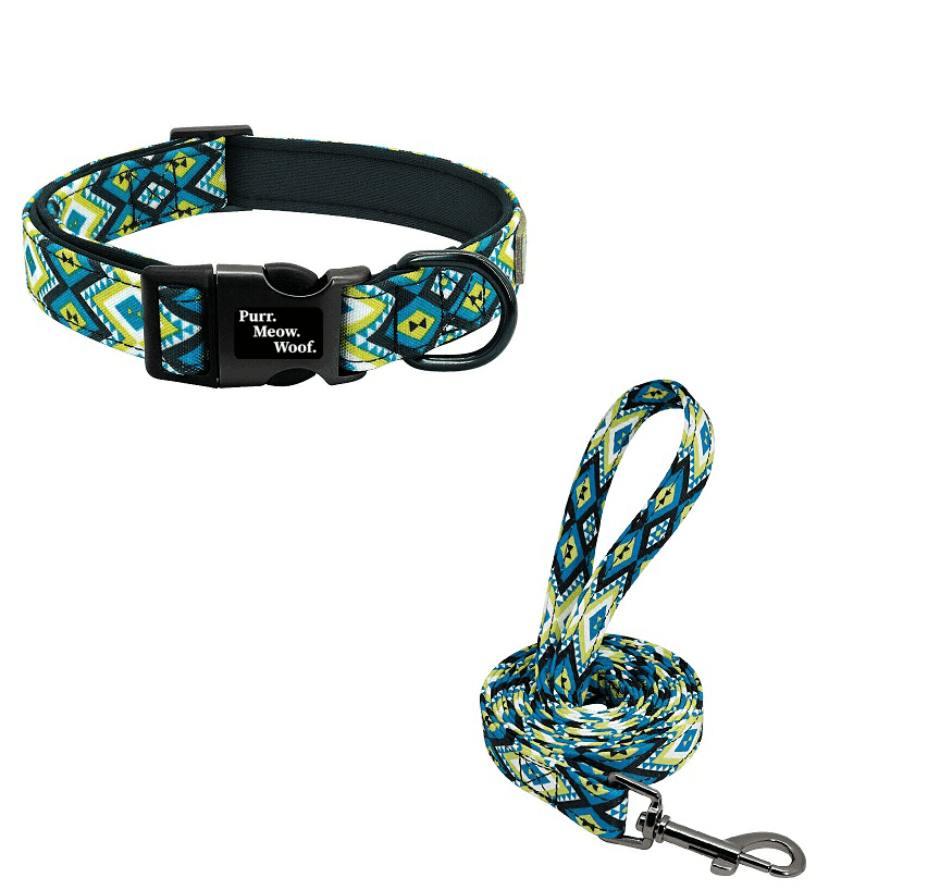 ⭐️Purr. Meow. Woof.⭐️ - Neoprene Dog Collar - S / Yellow / Yes!