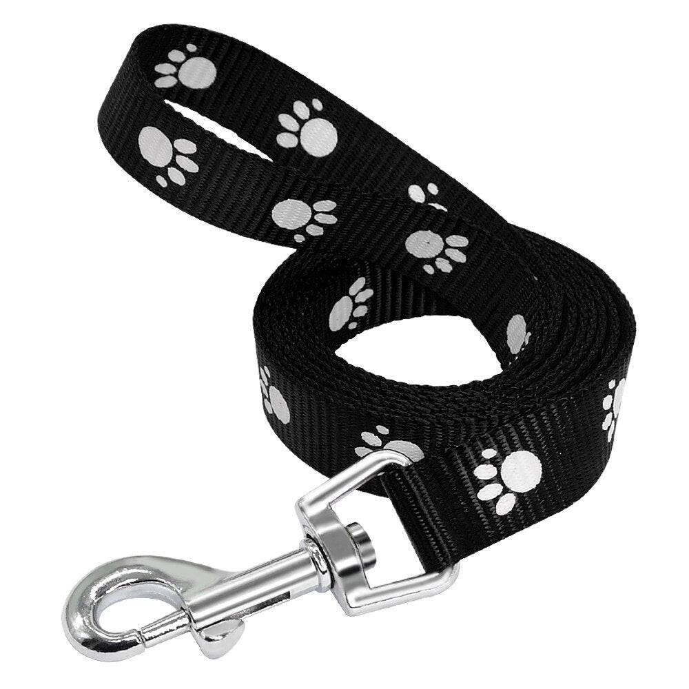 ⭐️Purr. Meow. Woof.⭐️ - Paw Print Dog Lead - S / Black