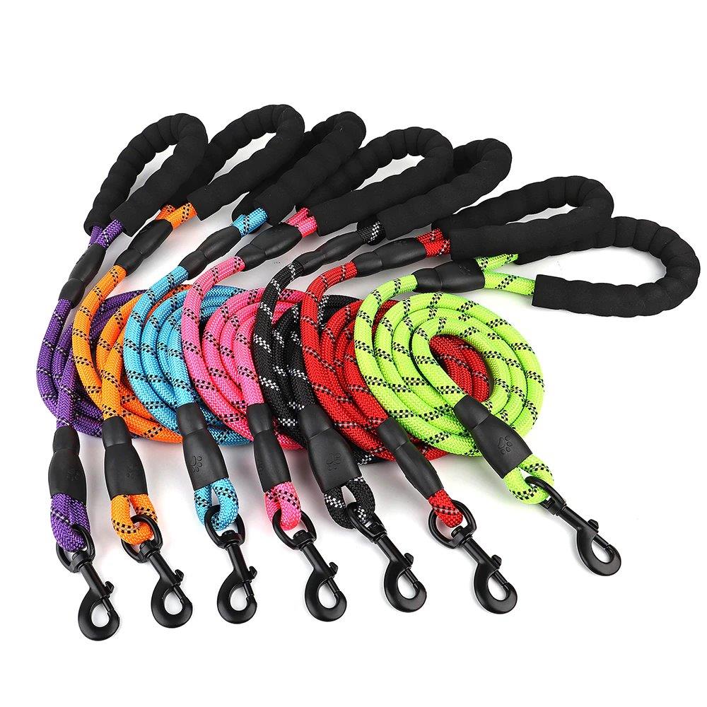 ⭐️Purr. Meow. Woof.⭐️ - Reflective Rope Dog Lead - Black