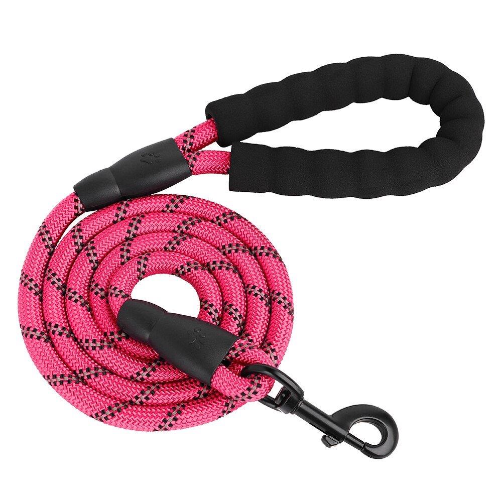 ⭐️Purr. Meow. Woof.⭐️ - Reflective Rope Dog Lead - HotPink