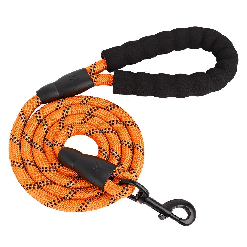 ⭐️Purr. Meow. Woof.⭐️ - Reflective Rope Dog Lead - Orange