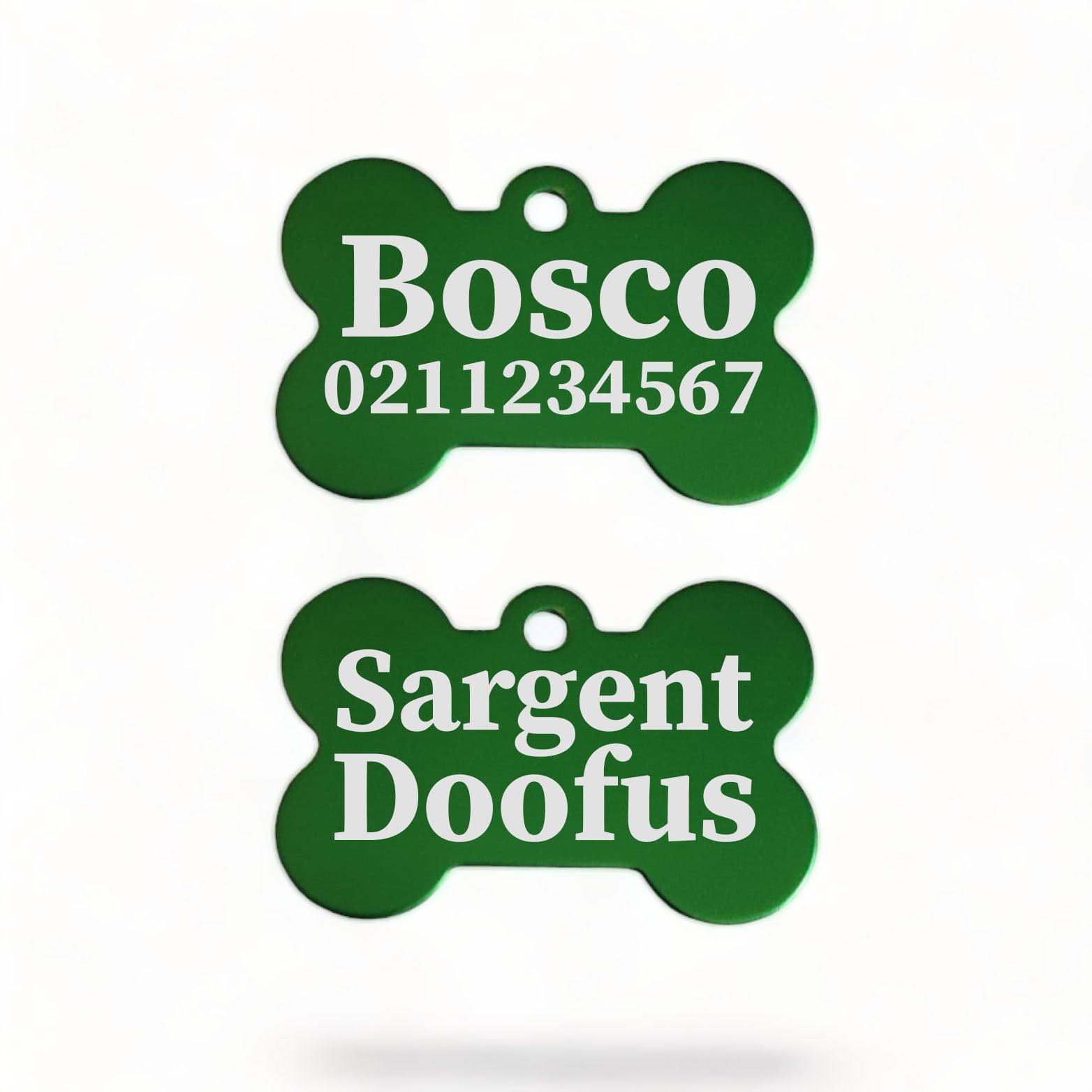 ⭐️Purr. Meow. Woof.⭐️ - Sargent Doofus Bone | Bone Aluminium | ID Pet Tag - MediumSpringGreen