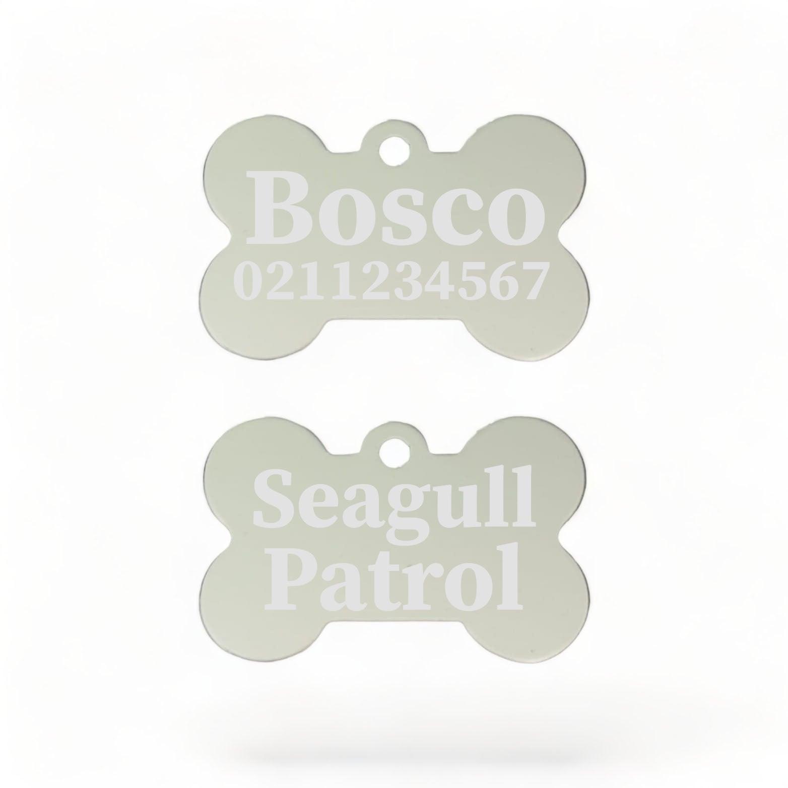 ⭐️Purr. Meow. Woof.⭐️ - Seagull Patrol | Bone Aluminium | Dog ID Pet Tag - Silver