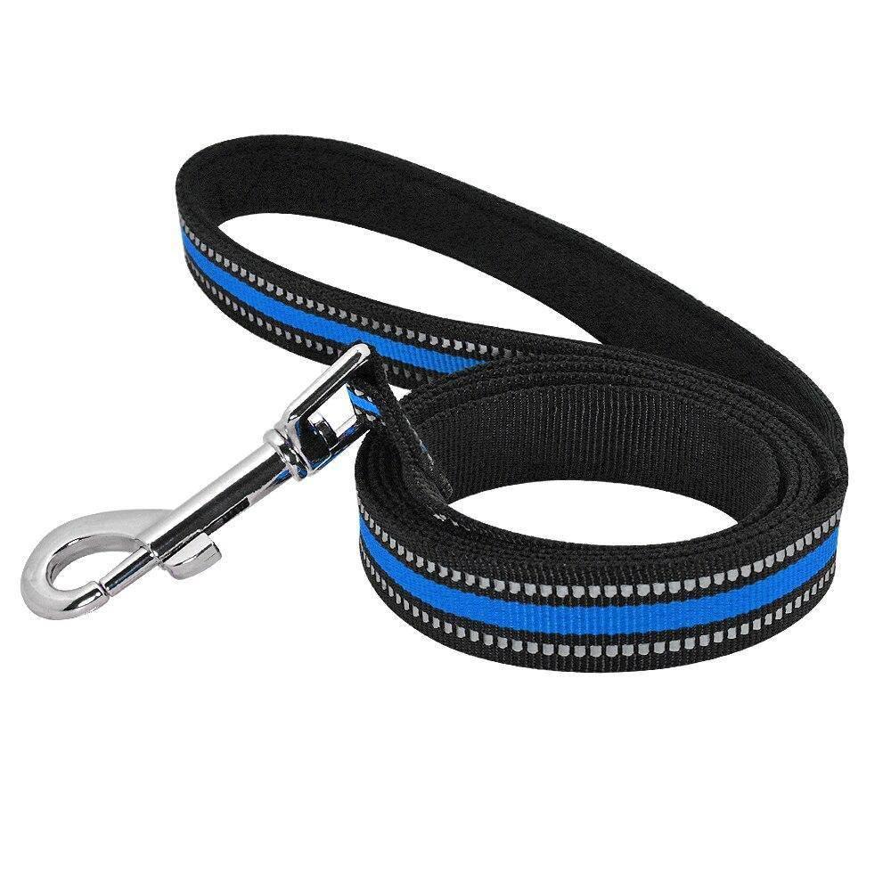 ⭐️Purr. Meow. Woof.⭐️ - Slim Reflective Dog Lead - Blue