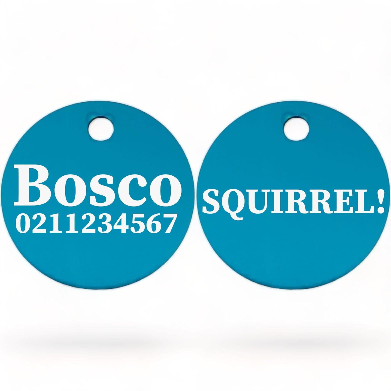 ⭐️Purr. Meow. Woof.⭐️ - Squirrel! | Round Aluminium | Dog ID Pet Tag - DodgerBlue