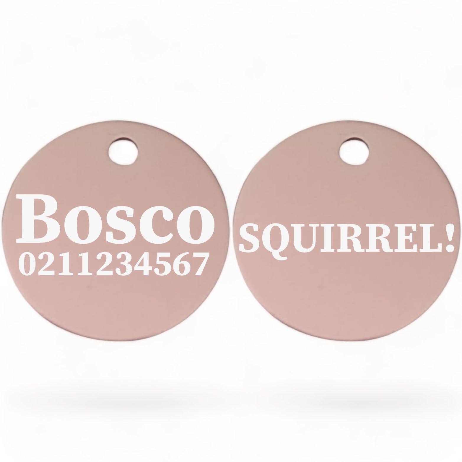 ⭐️Purr. Meow. Woof.⭐️ - Squirrel! | Round Aluminium | Dog ID Pet Tag - LightPink