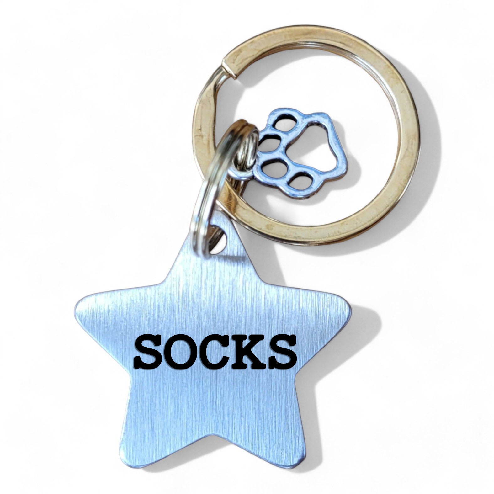 ⭐️Purr. Meow. Woof.⭐️ - Star | Bespoke Brass | Cat & Dog ID Pet Tag - Small (Cat) / Nude