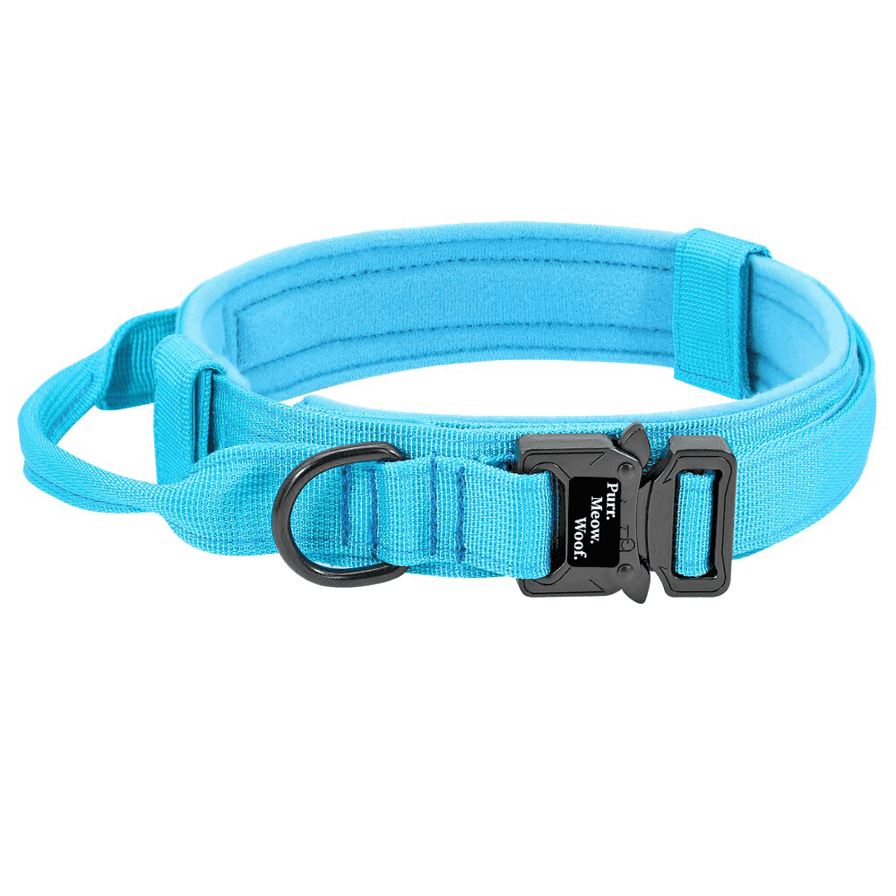 ⭐️Purr. Meow. Woof.⭐️ - Tactical Dog Collar - DeepSkyBlue / M / No